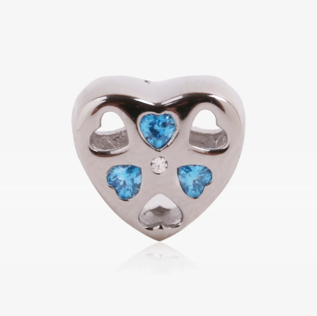 Abalorio corazón piedras