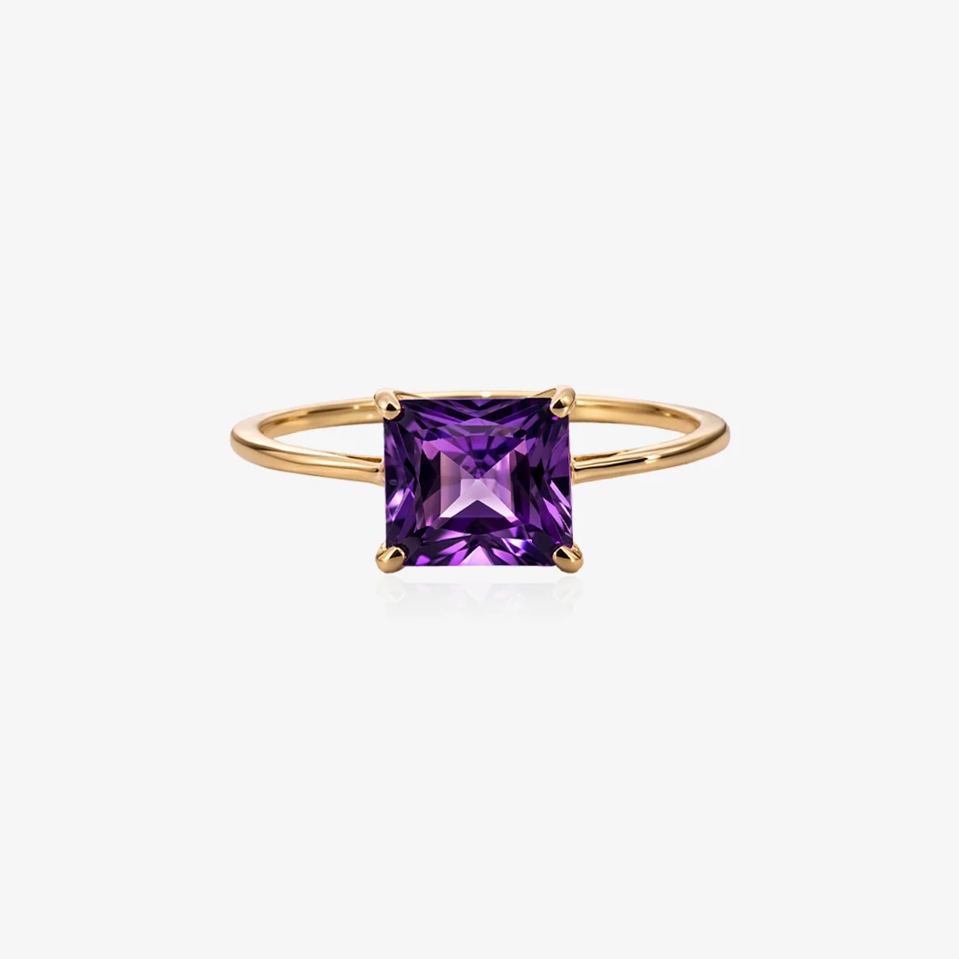 Anillo amatista cuadrada