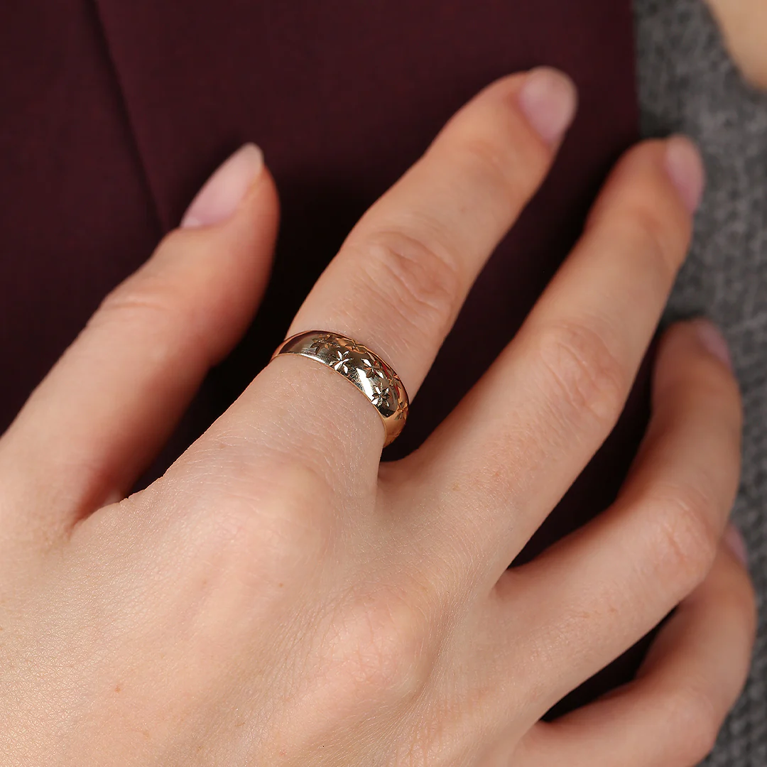 Anillo ancho lapidado - Image 2