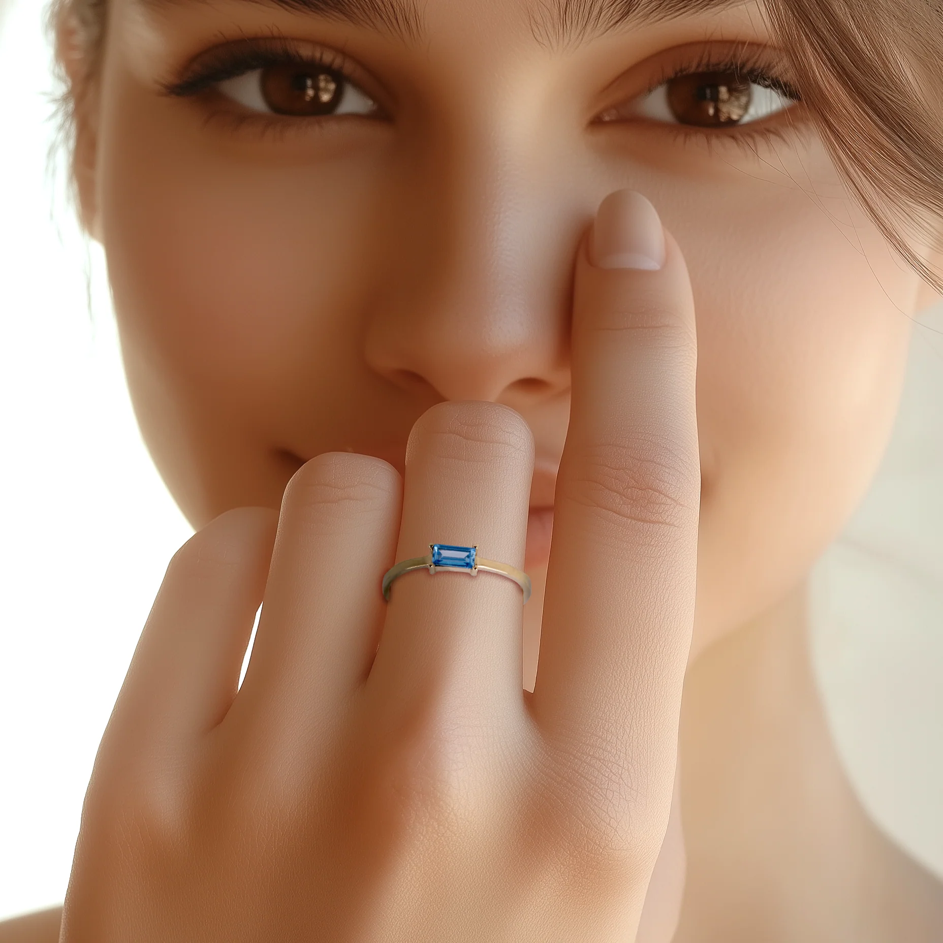 Anillo  Circonita Rectangular - Image 2