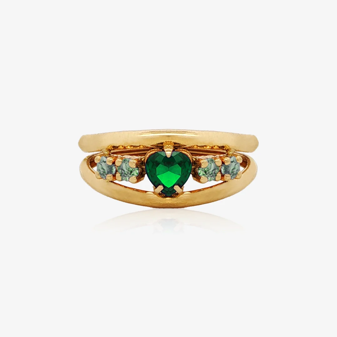 Anillo Corazón Doble Hilo