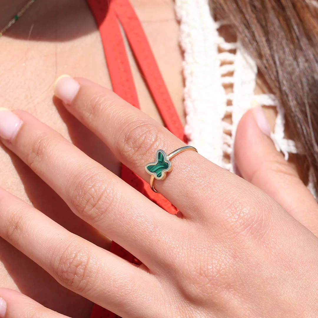 Anillo Malaquita Mariposa - Image 2