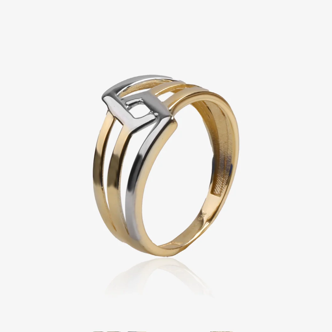 Anillo rombo bicolor