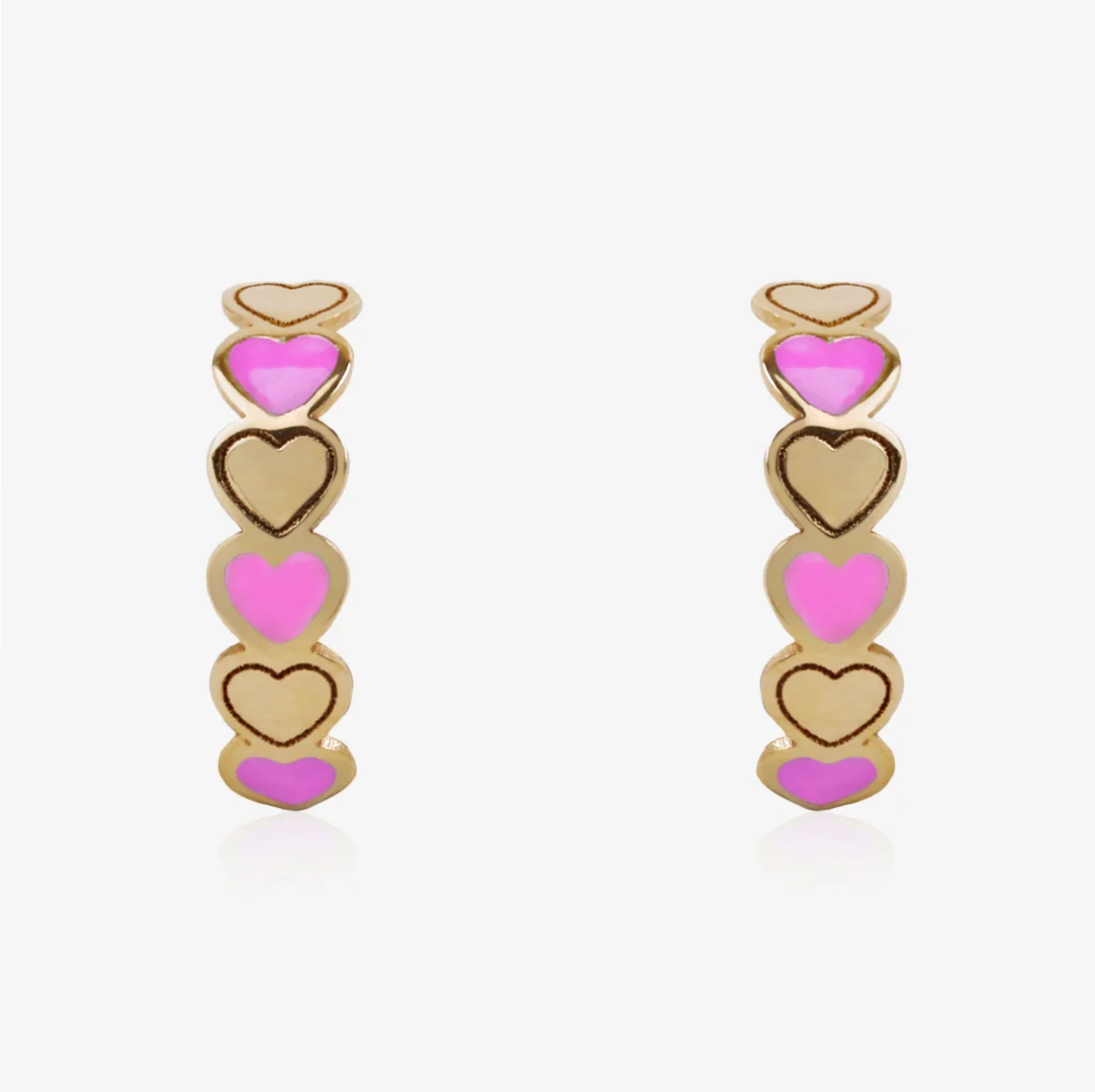Aros Corazones esmalte