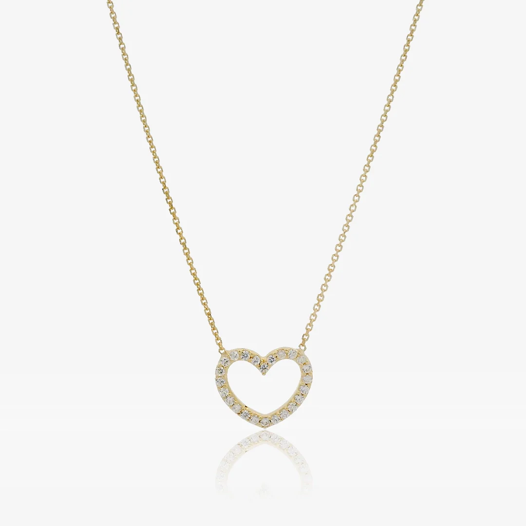 Collar corazón piedras.