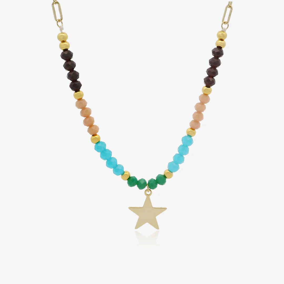 Collar Piedras Colores Estrella