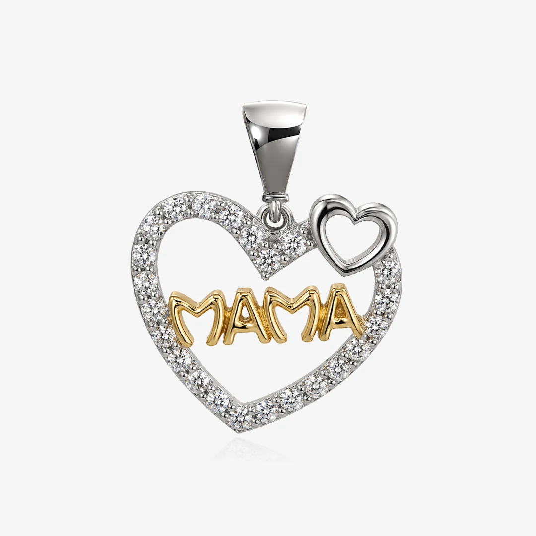 Colgante corazon circonitas mama - Image 2