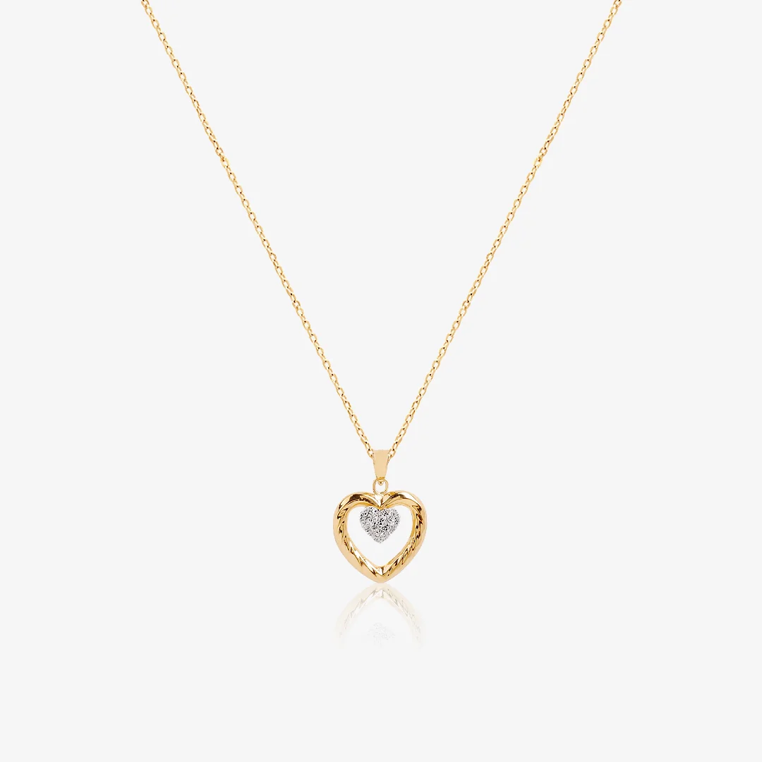 Collar corazones circonitas