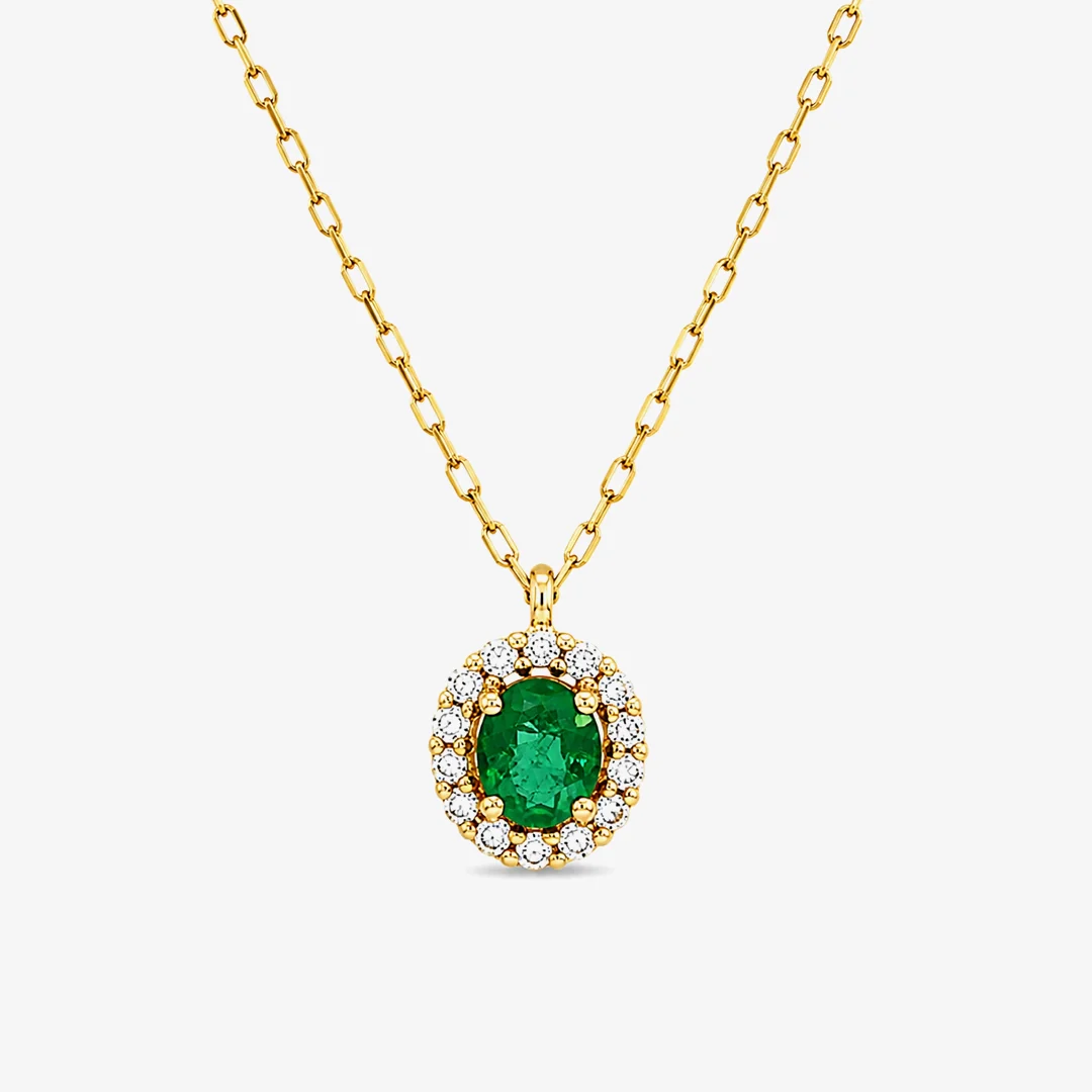 Gargantilla Diamantes y Esmeralda