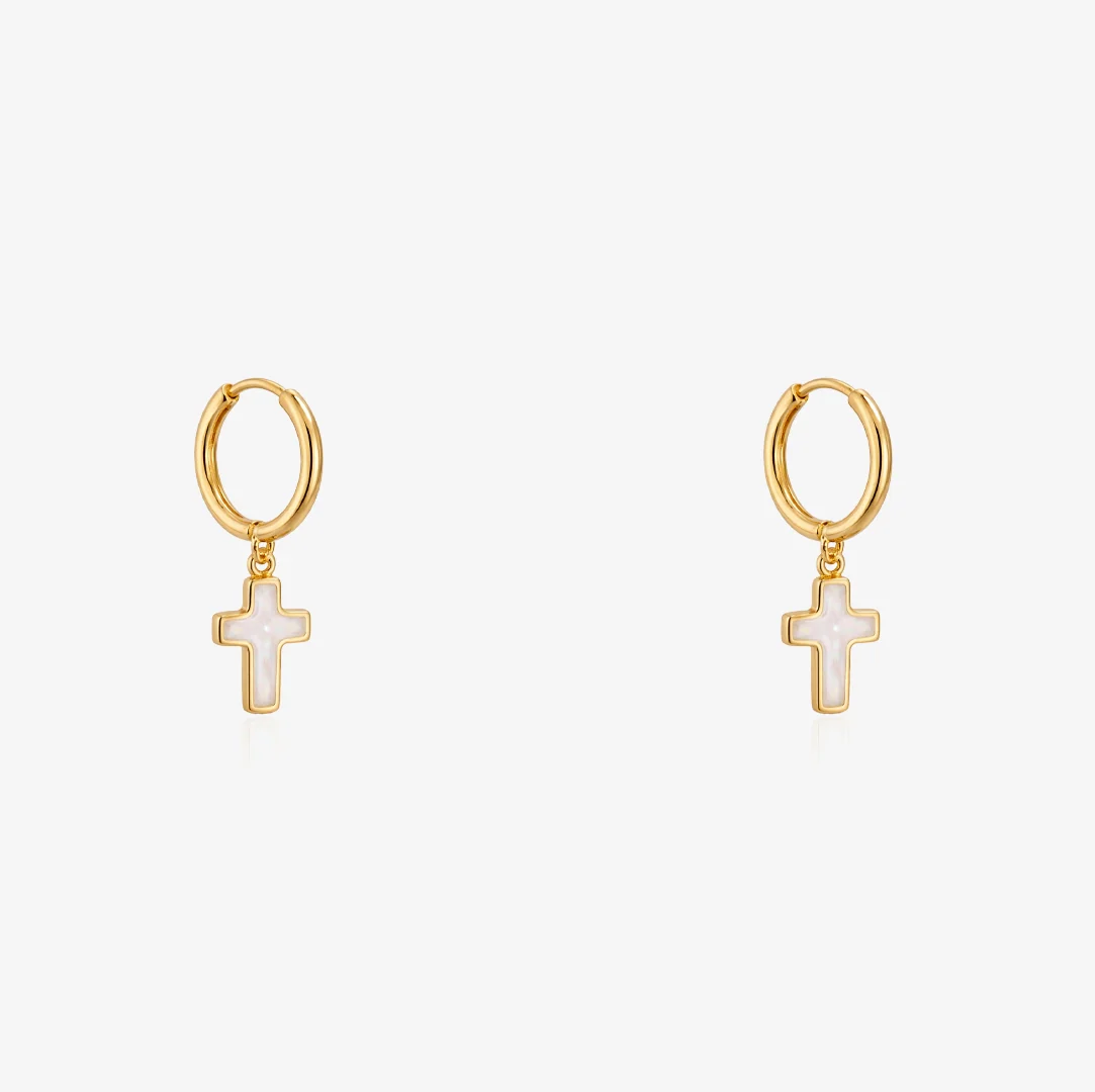 Pendientes Aro Nacar Cruz