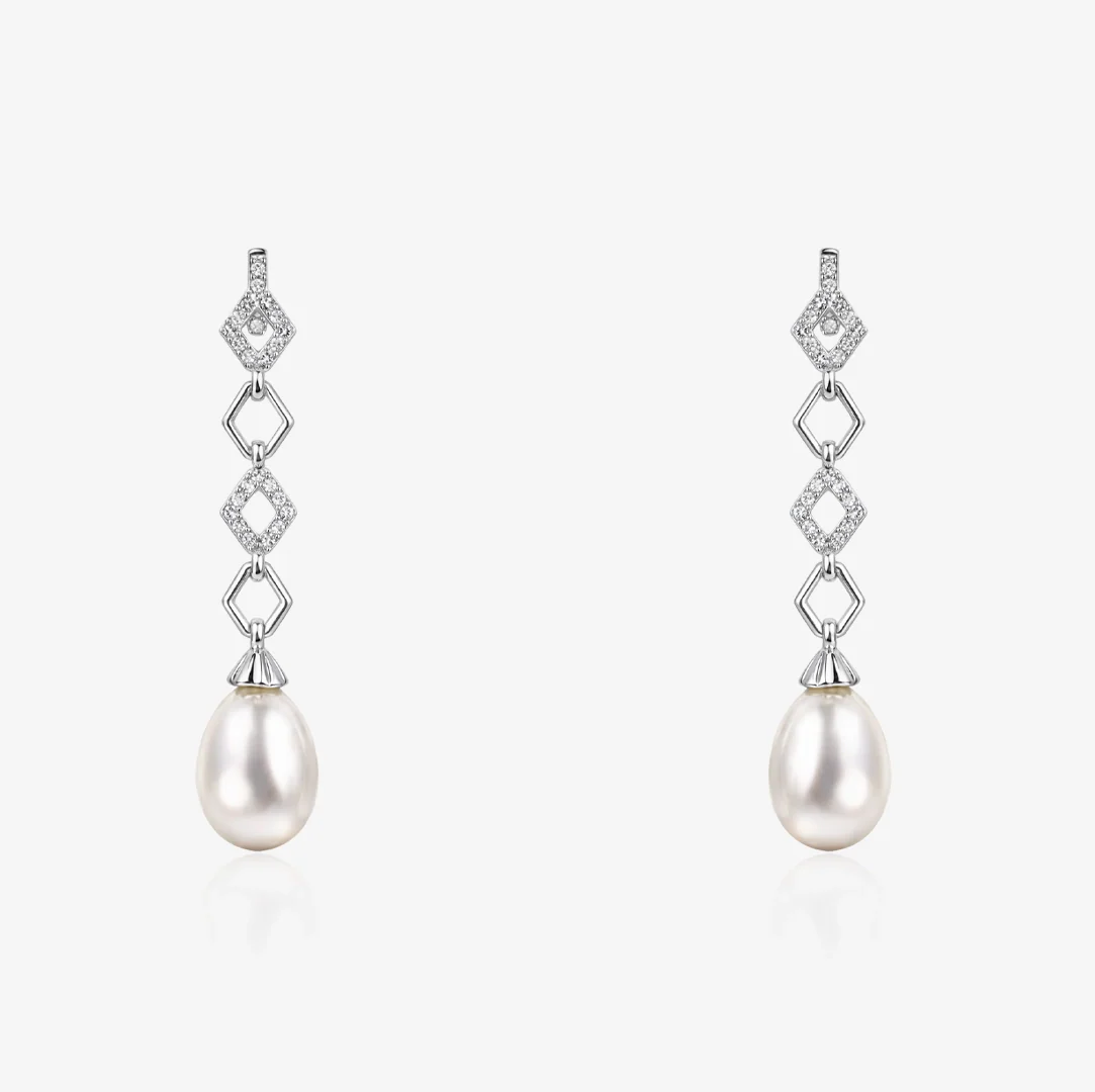 Pendientes Perlas Piedras Largos