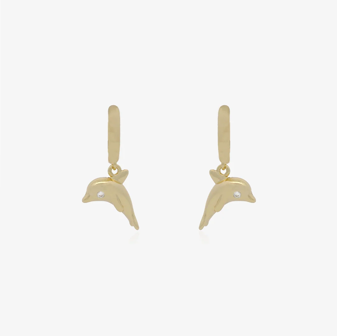 Pendientes Aro Delfín Colgante - Image 2