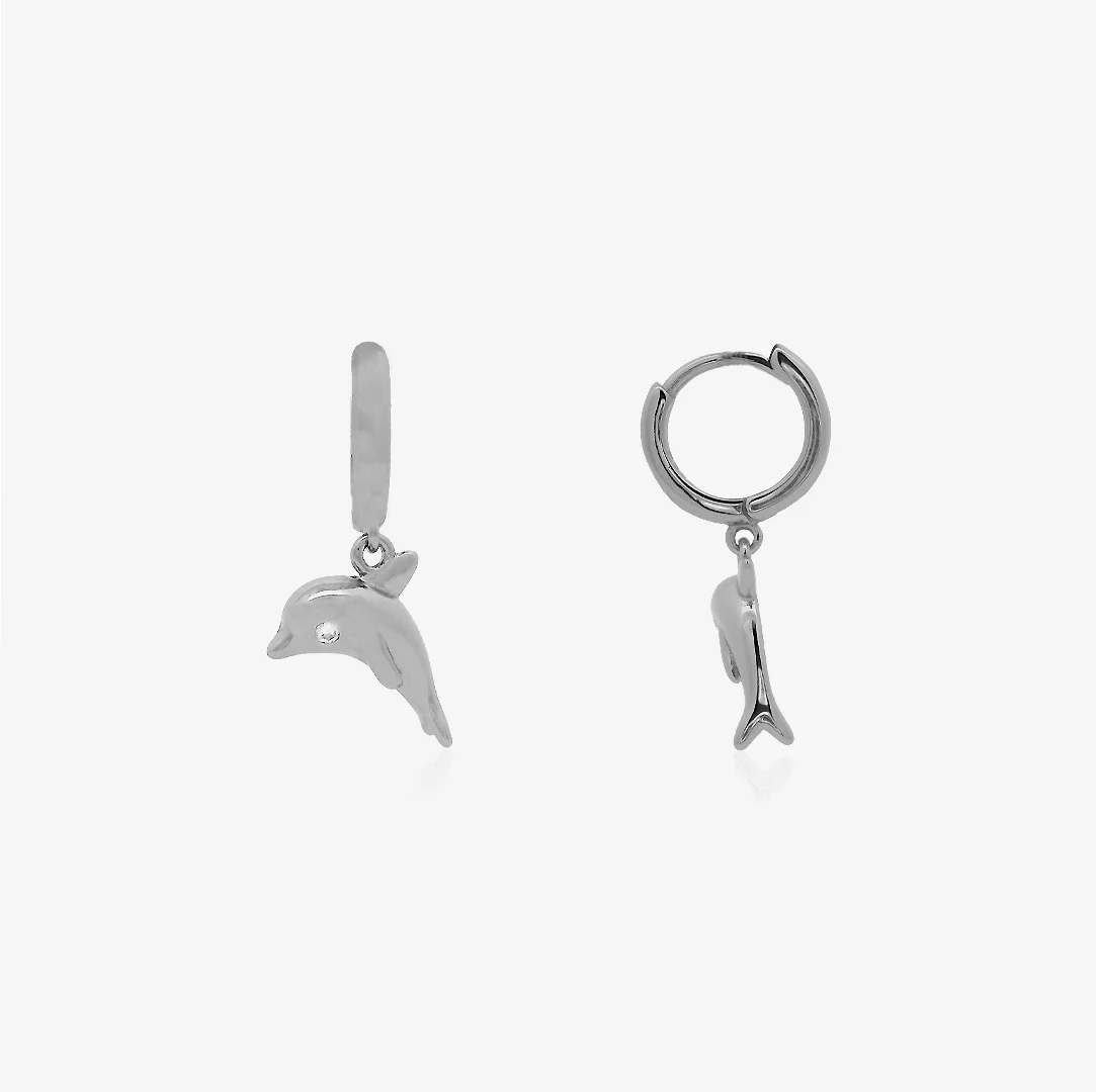 Pendientes Aro Delfín Colgante - Image 3