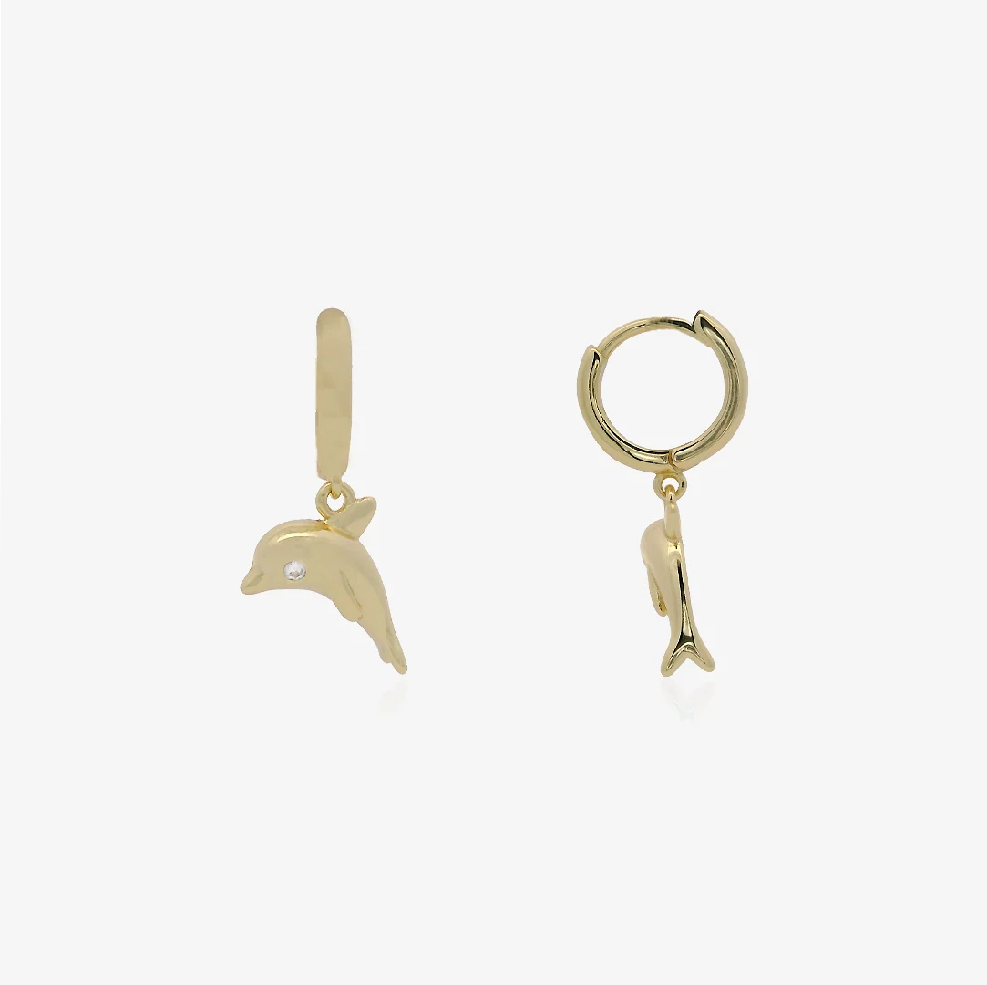 Pendientes Aro Delfín Colgante - Image 4
