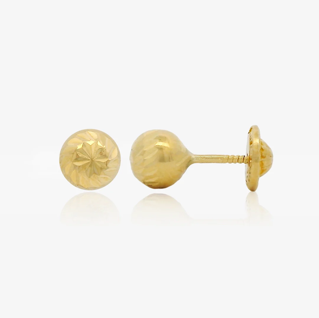 Pendientes bolas tallados - Image 2