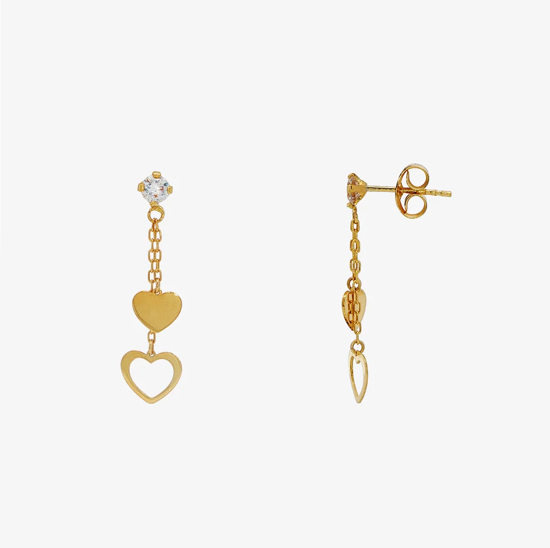 Pendientes Cadena Corazones - Image 2