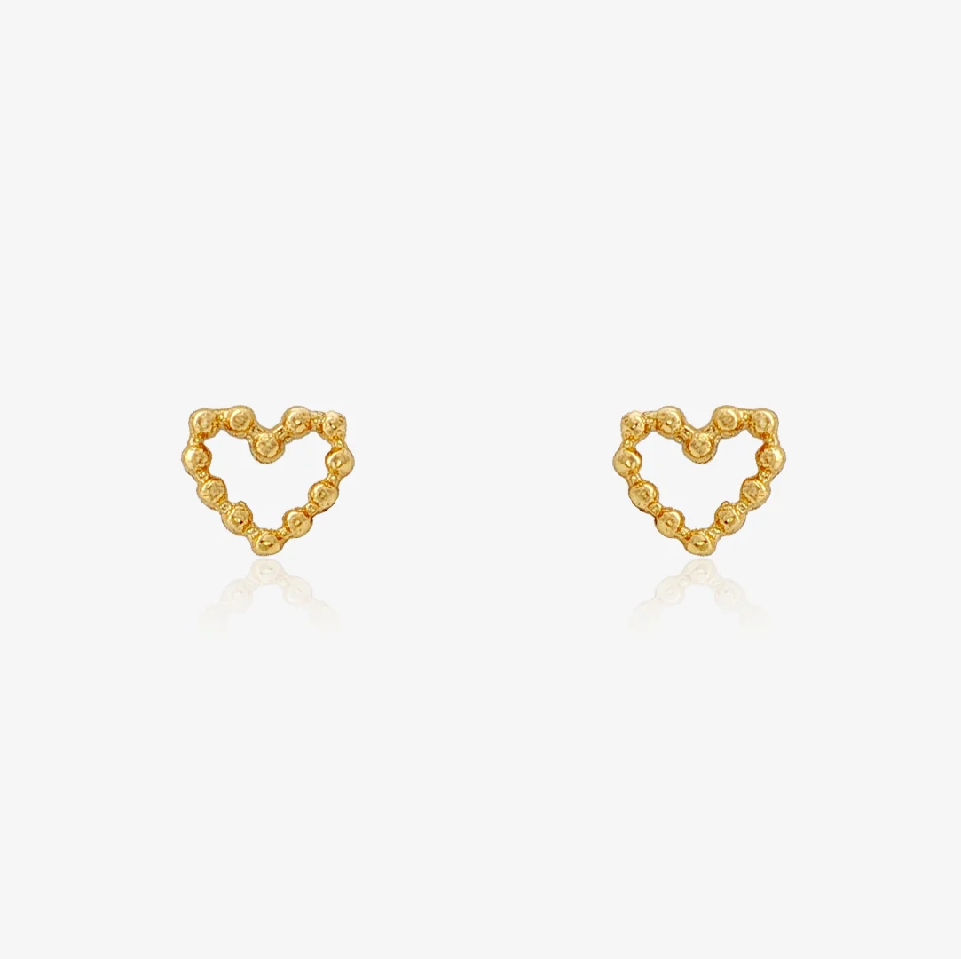 Pendientes corazon bolitas