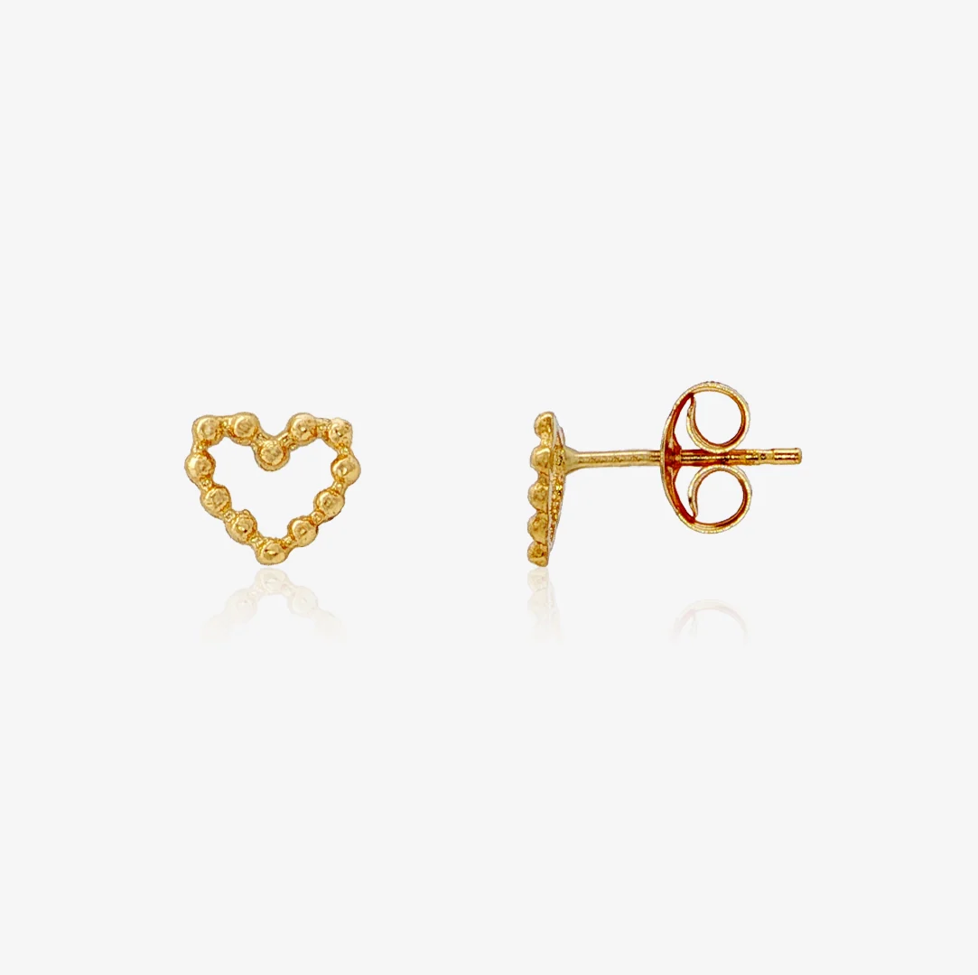 Pendientes corazon bolitas - Image 2