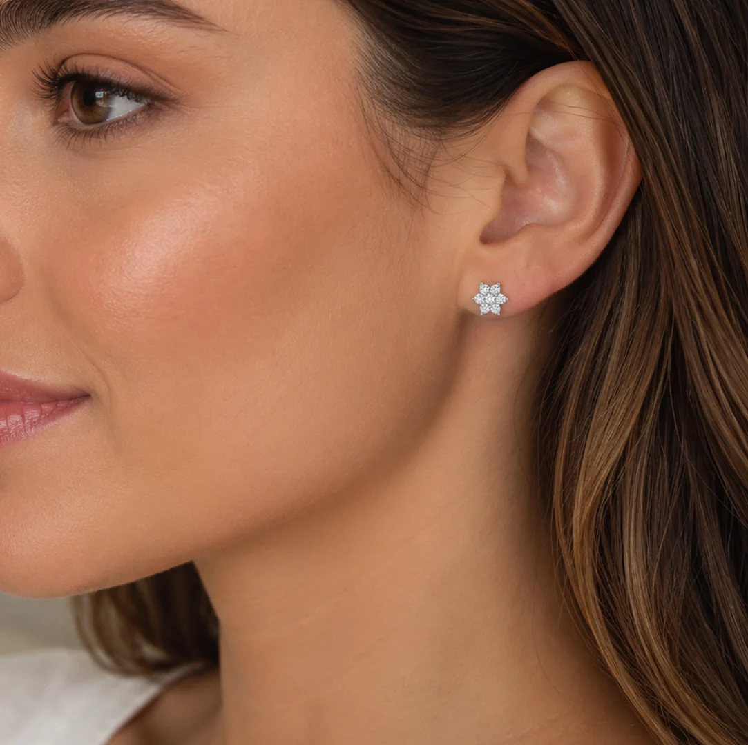 Pendientes Diamante Flor - Image 2