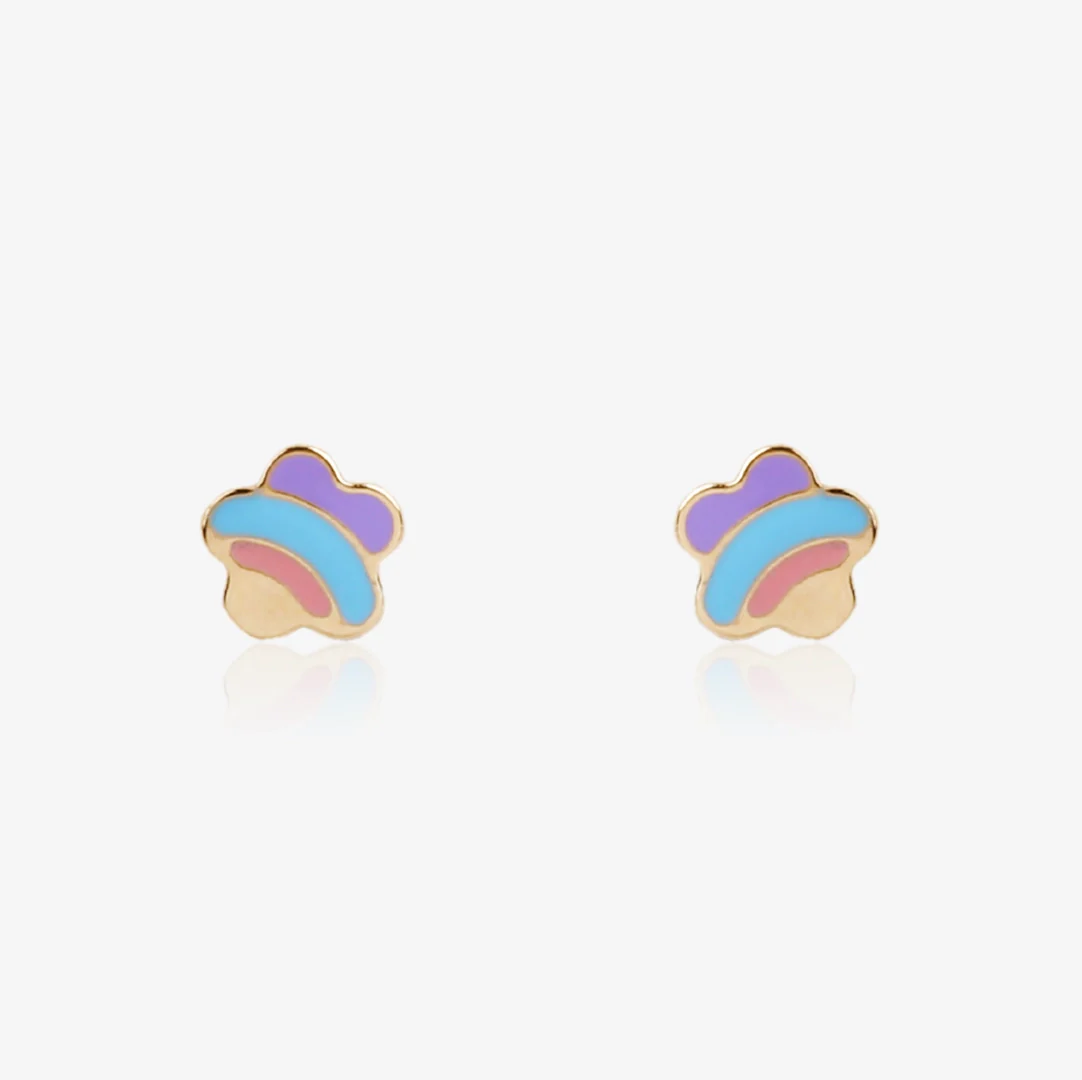 Pendientes Flor arcoiris