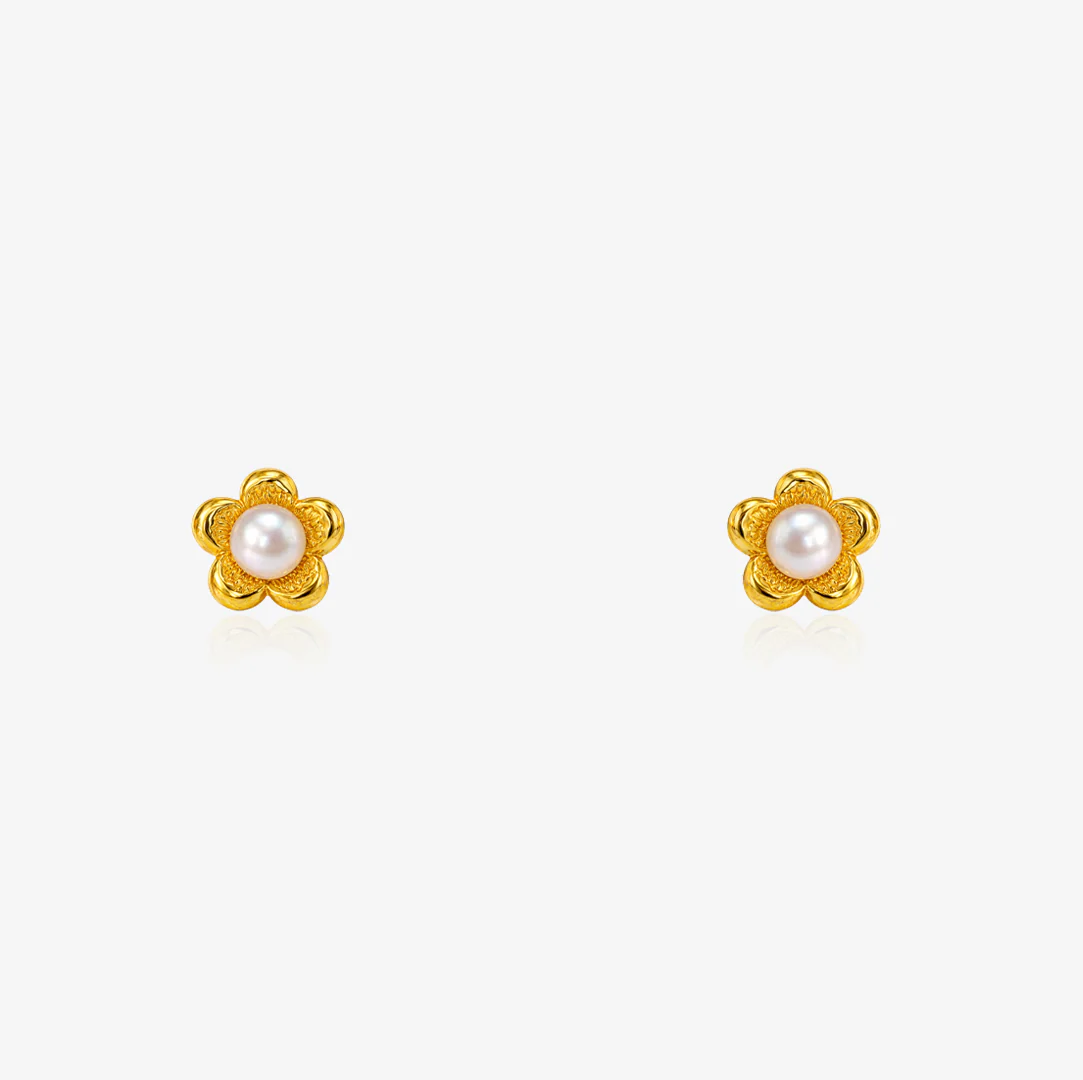 Pendientes Flor Perla
