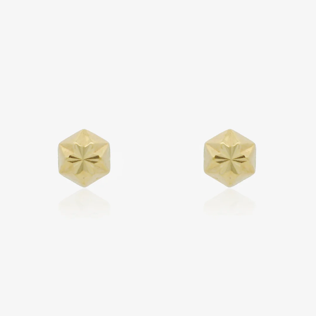 Pendientes Hexágono Tallado