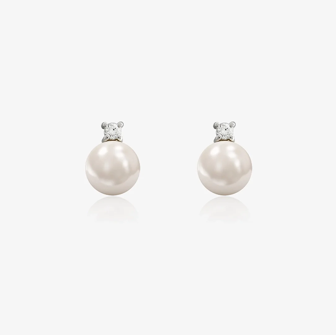Pendientes Perla y Diamantes