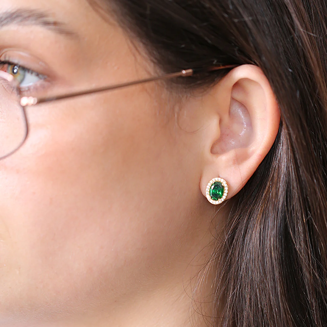 Pendientes Verde Oval - Image 2