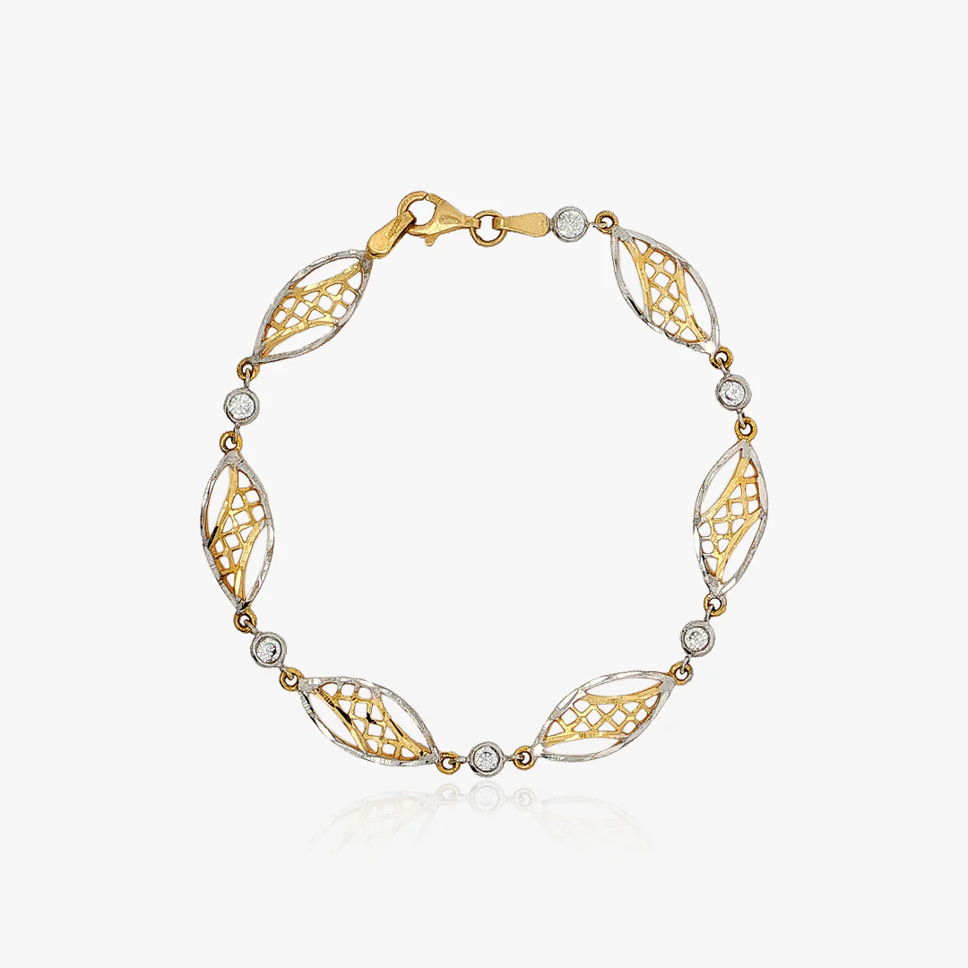 Pulsera Bicolor Hojillas Caladas