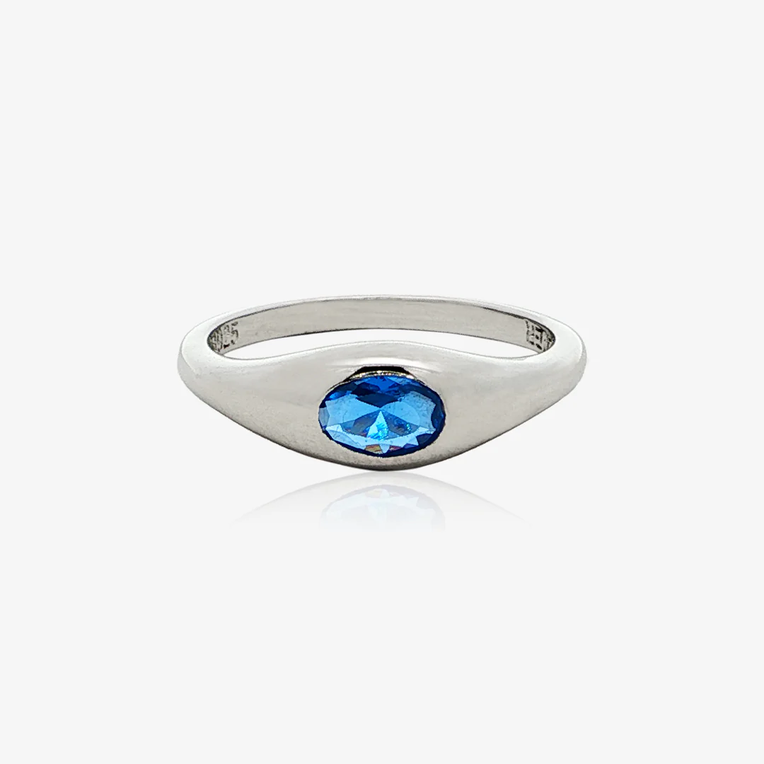 Anillo piedra Azul Luxilver